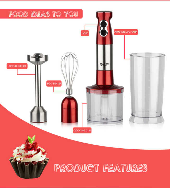 Set Blender de mână 4 în 1 RAF – Putere și versatilitate în bucătăria ta!