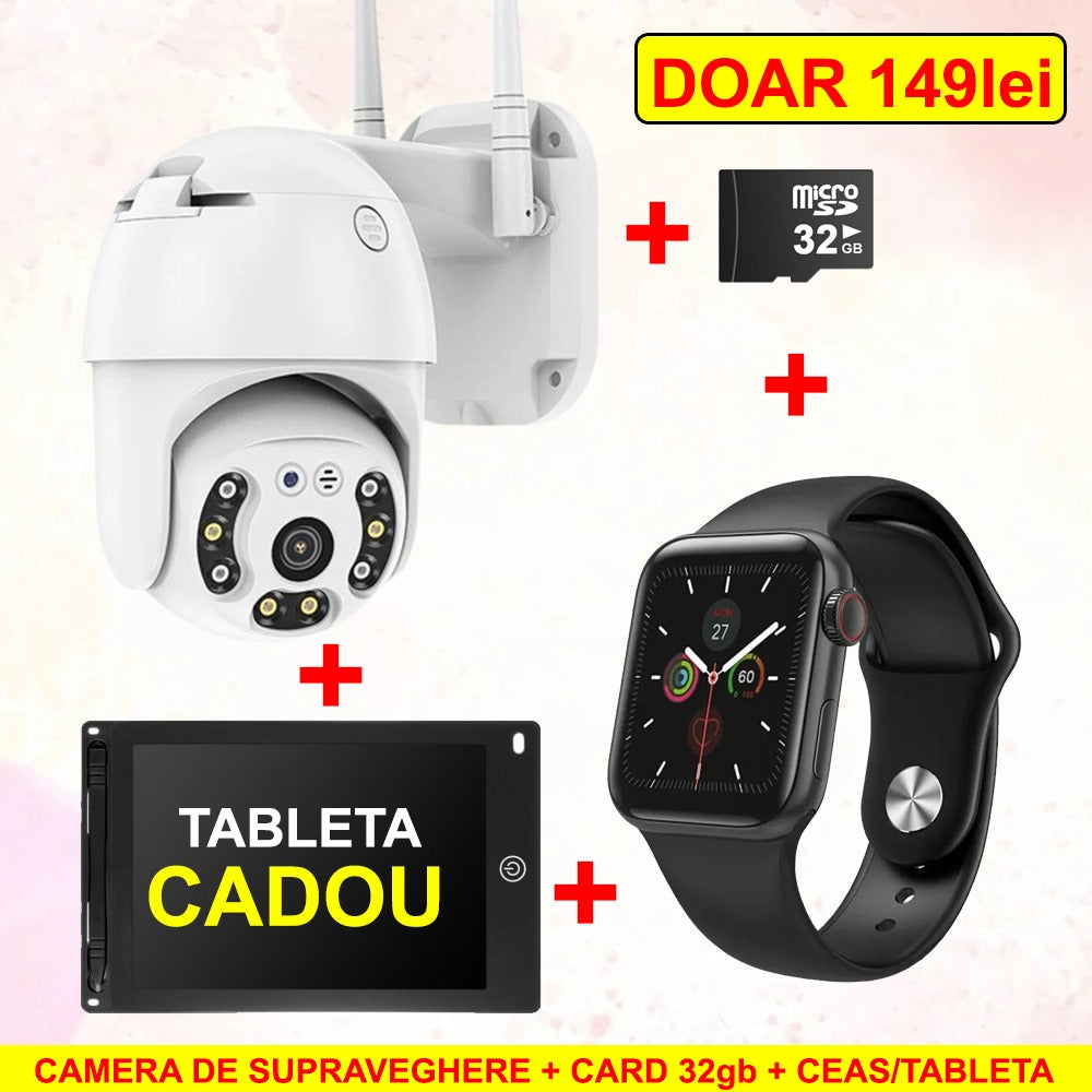 Pachet PROMO: Camera de supraveghere 5MP + CARD 32gb + TABLETA / CEAS INTELIGENT