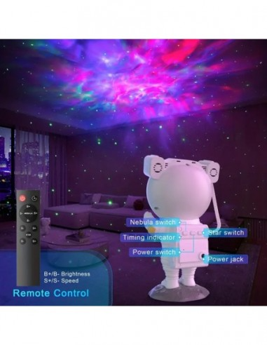 Astronaut proiector LED si laser cu proiectie stele,RGB, telecomanda