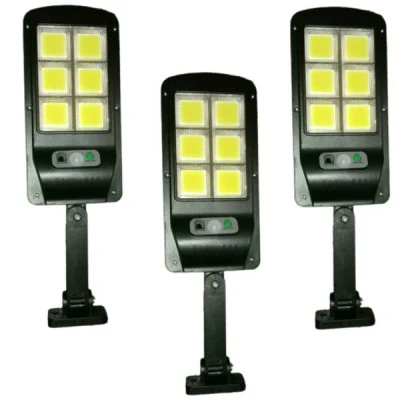 Set 3 x Lampa solara 6 COB  LED cu senzor de miscare si unghi de inductie 120 grade