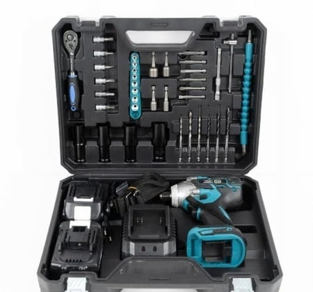Trusă Mașină de Impact și Înșurubat – 48V, 2 Acumulatori, 43 Accesorii