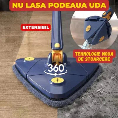 Mop cu cap triunghiular, reglabil, rotire 360 grade cu 4 Rezerve CADOU